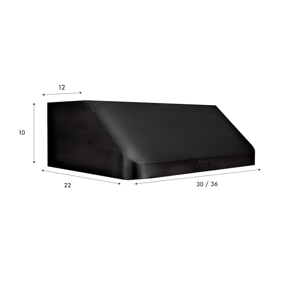ZLINE 30 in. 600 CFM Ducted Under Cabinet Range Hood in Black Stainless Steel (BS623-30)