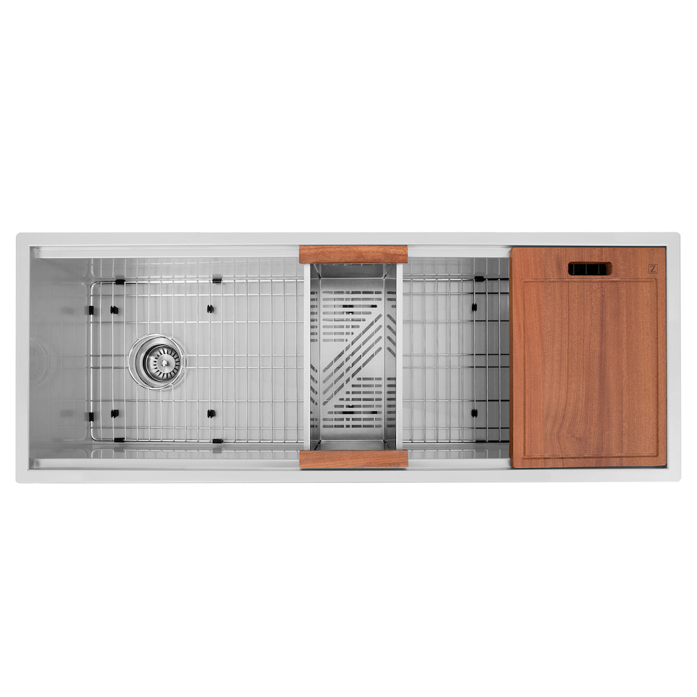 ZLINE 45 in. Garmisch Undermount Single Bowl Stainless Steel Kitchen Sink with Bottom Grid and Accessories (SLS-45)