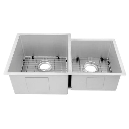 ZLINE 32 in. Jackson Undermount Double Bowl Stainless Steel Kitchen Sink with Bottom Grid (SRDR-32)