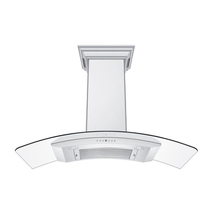ZLINE 48 in. CrownSound™ Ducted Vent Wall Mount Range Hood in Stainless Steel and Glass with Built-in Bluetooth Speakers (KN4CRN-BT-48)