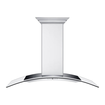 ZLINE 48 in. CrownSound™ Ducted Vent Wall Mount Range Hood in Stainless Steel and Glass with Built-in Bluetooth Speakers (KN4CRN-BT-48)