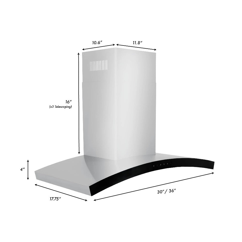 ZLINE 30 in. Convertible Vent Wall Mount Range Hood in Stainless Steel (KN6-30)