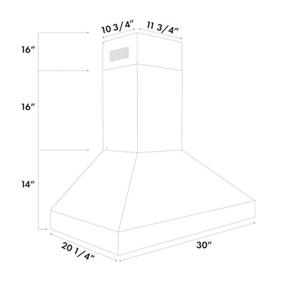 ZLINE 30 in. Professional Convertible Vent Wall Mount Range Hood in Stainless Steel (597-30)