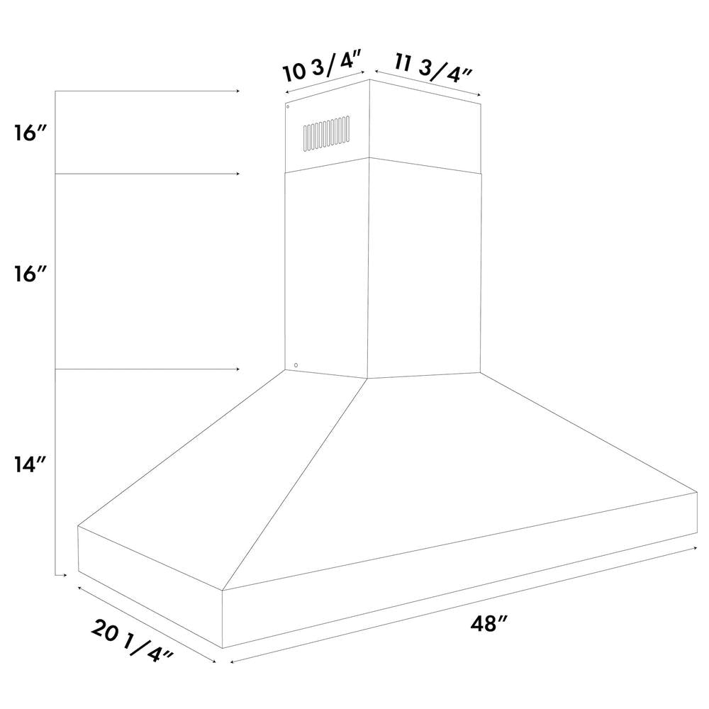 ZLINE 48 in. Professional Convertible Vent Wall Mount Range Hood in Stainless Steel (597-48)