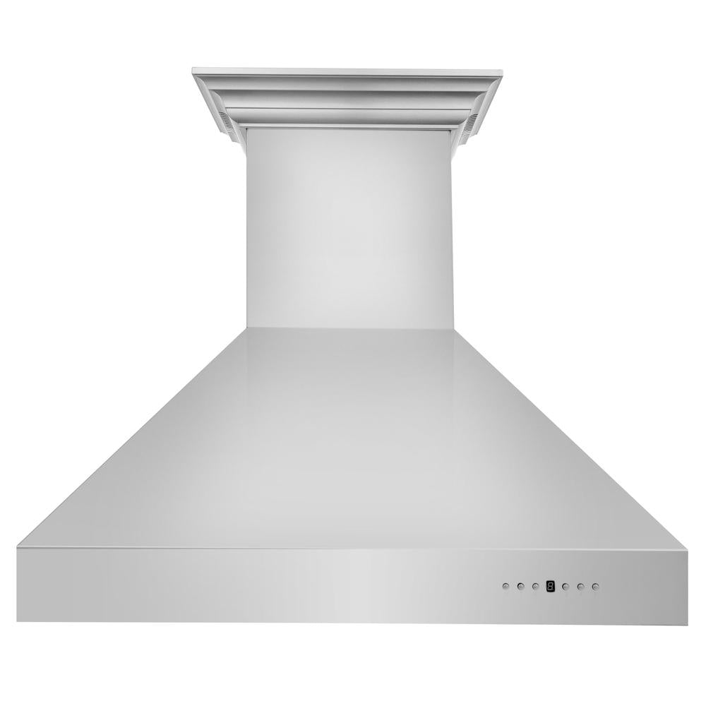 ZLINE 36 in. CrownSound™ Ducted Vent Wall Mount Range Hood in Stainless Steel with Built-in Bluetooth Speakers (667CRN-BT-36)