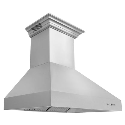 ZLINE 36 in. CrownSound™ Ducted Vent Wall Mount Range Hood in Stainless Steel with Built-in Bluetooth Speakers (667CRN-BT-36)