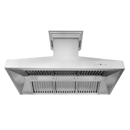ZLINE 48 in. CrownSound™ Ducted Vent Wall Mount Range Hood in Stainless Steel with Built-in Bluetooth Speakers (667CRN-BT-48)