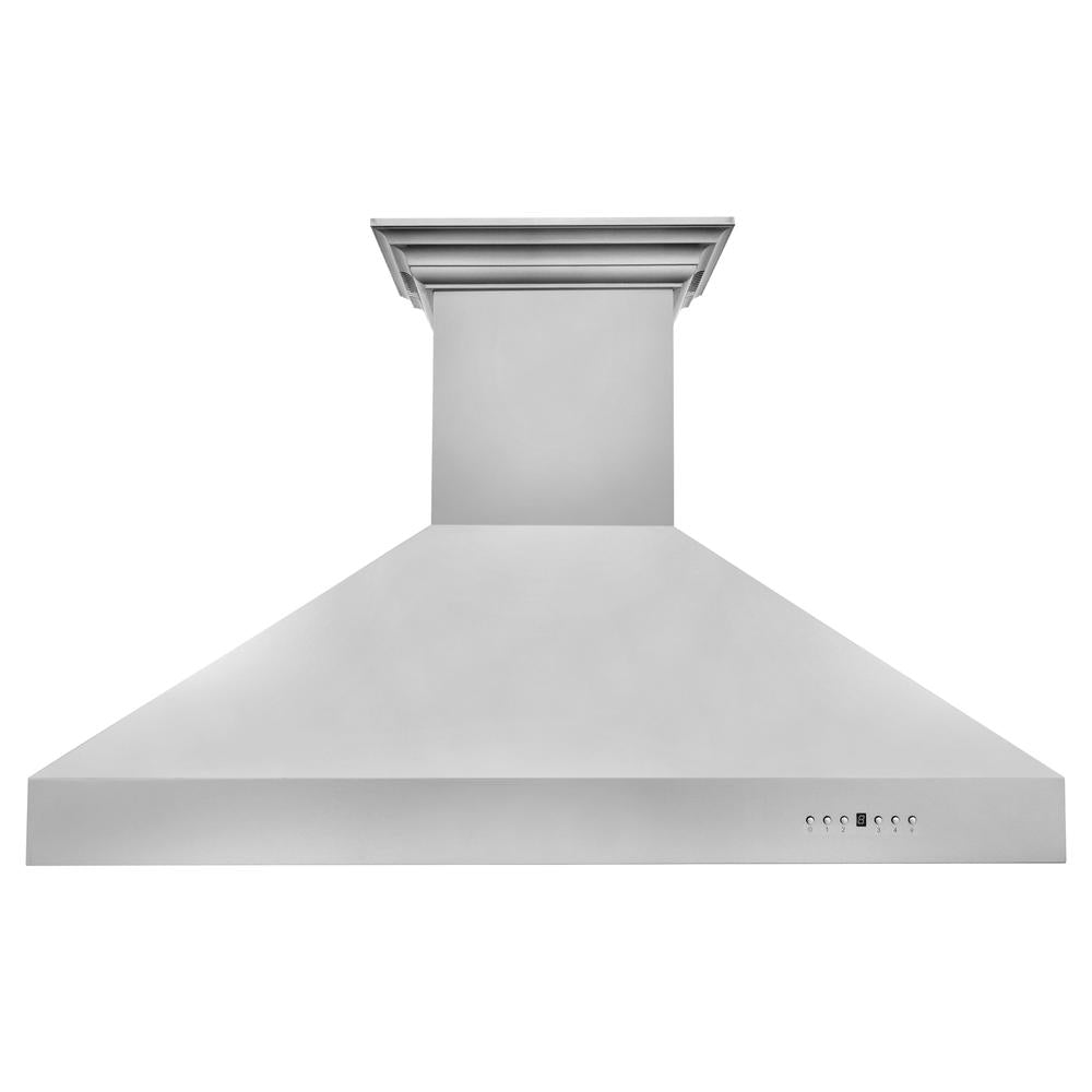 ZLINE 48 in. CrownSound™ Ducted Vent Wall Mount Range Hood in Stainless Steel with Built-in Bluetooth Speakers (667CRN-BT-48)