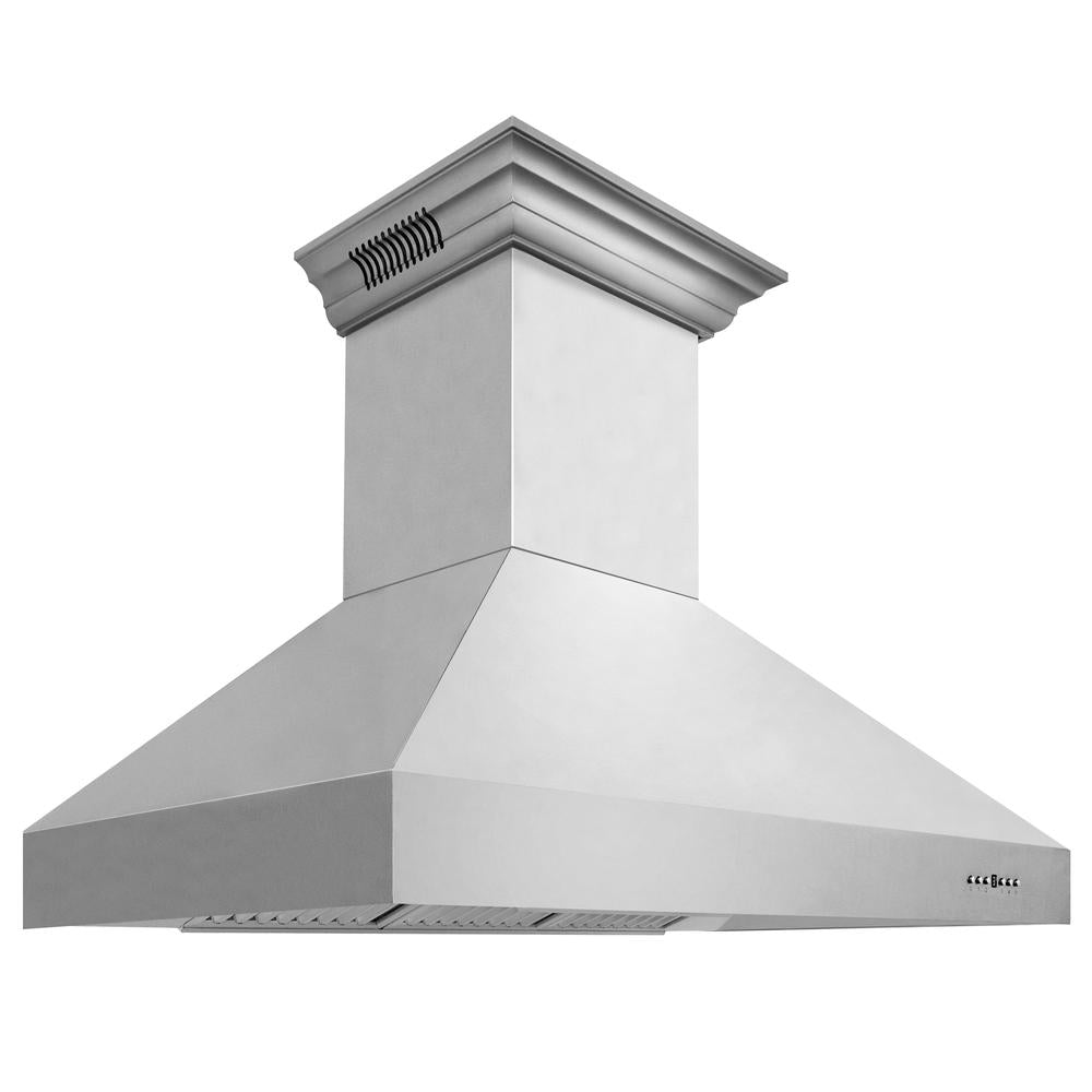 ZLINE 48 in. CrownSound™ Ducted Vent Wall Mount Range Hood in Stainless Steel with Built-in Bluetooth Speakers (667CRN-BT-48)