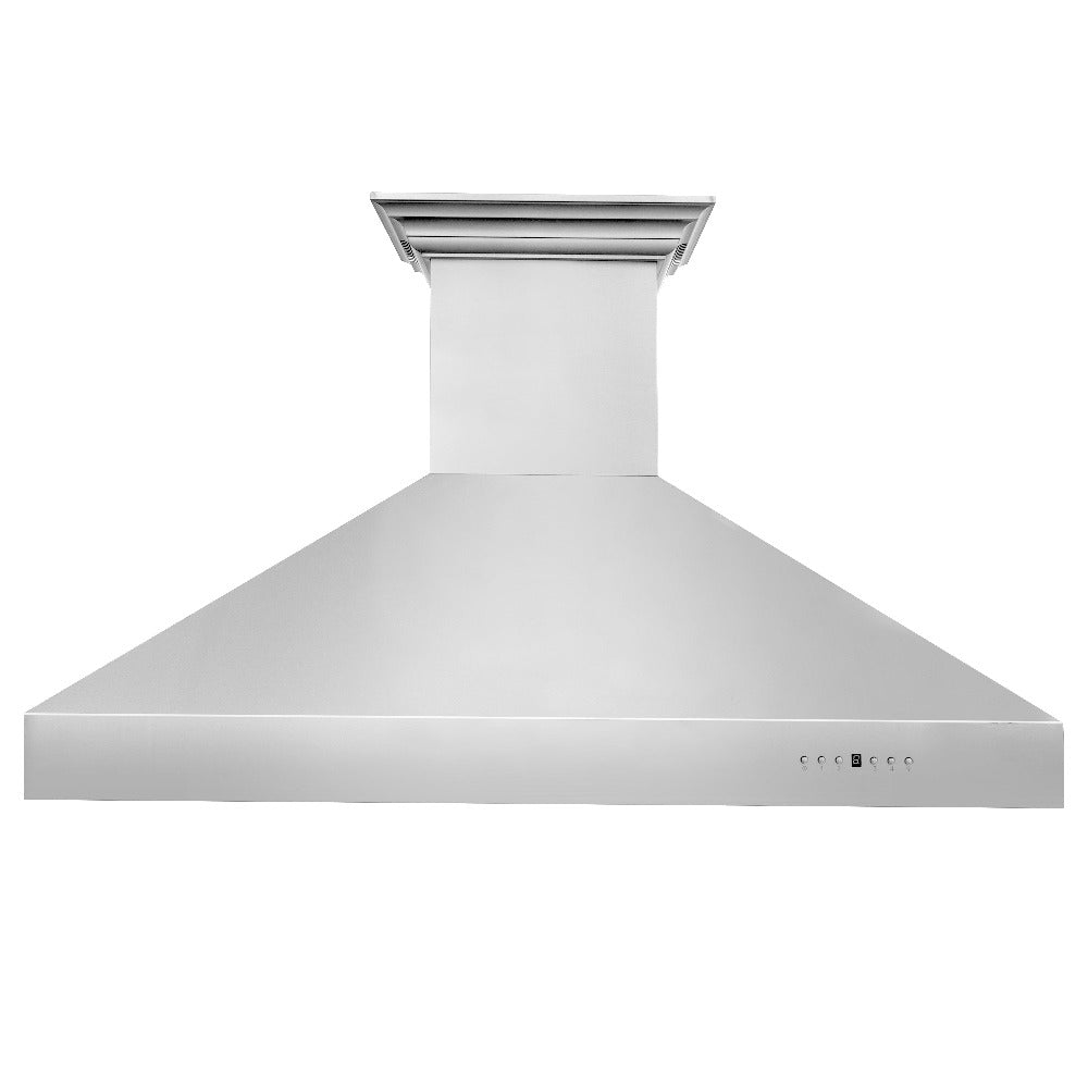 ZLINE 60 in. CrownSound™ Ducted Vent Professional Wall Mount Range Hood in Stainless Steel with Built-in Bluetooth Speakers (697CRN-BT-60)