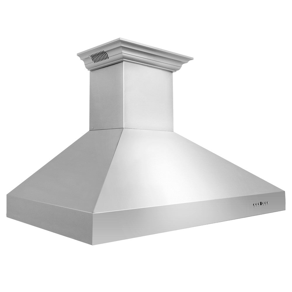 ZLINE 42 in. CrownSound™ Ducted Vent Professional Wall Mount Range Hood in Stainless Steel with Built-in Bluetooth Speakers (697CRN-BT-42)