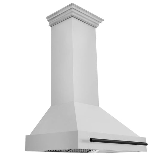 ZLINE Autograph Edition 36 in. Stainless Steel Range Hood with Stainless Steel Shell and Matte Black Handle (8654STZ-36-MB)