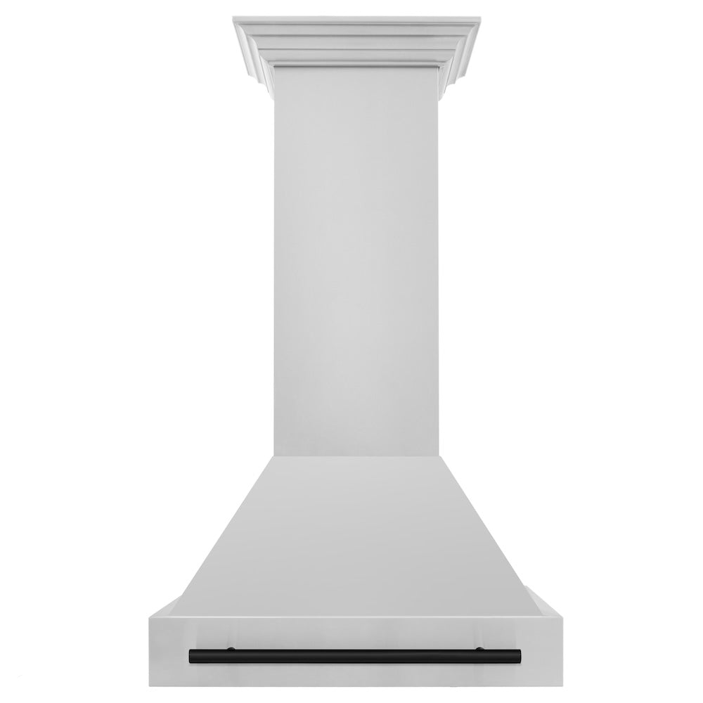 ZLINE Autograph Edition 30 in. Stainless Steel Range Hood with Stainless Steel Shell and Matte Black Handle (8654STZ-30-MB)