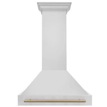 ZLINE Autograph Edition 36 in. Stainless Steel Range Hood with Stainless Steel Shell and Champagne Bronze Handle (8654STZ-36-CB)