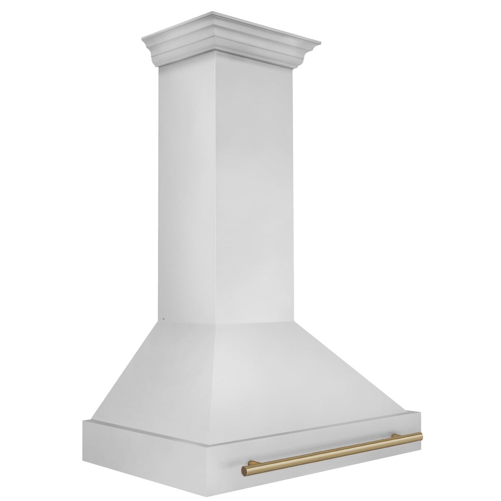 ZLINE Autograph Edition 36 in. Stainless Steel Range Hood with Stainless Steel Shell and Champagne Bronze Handle (8654STZ-36-CB)