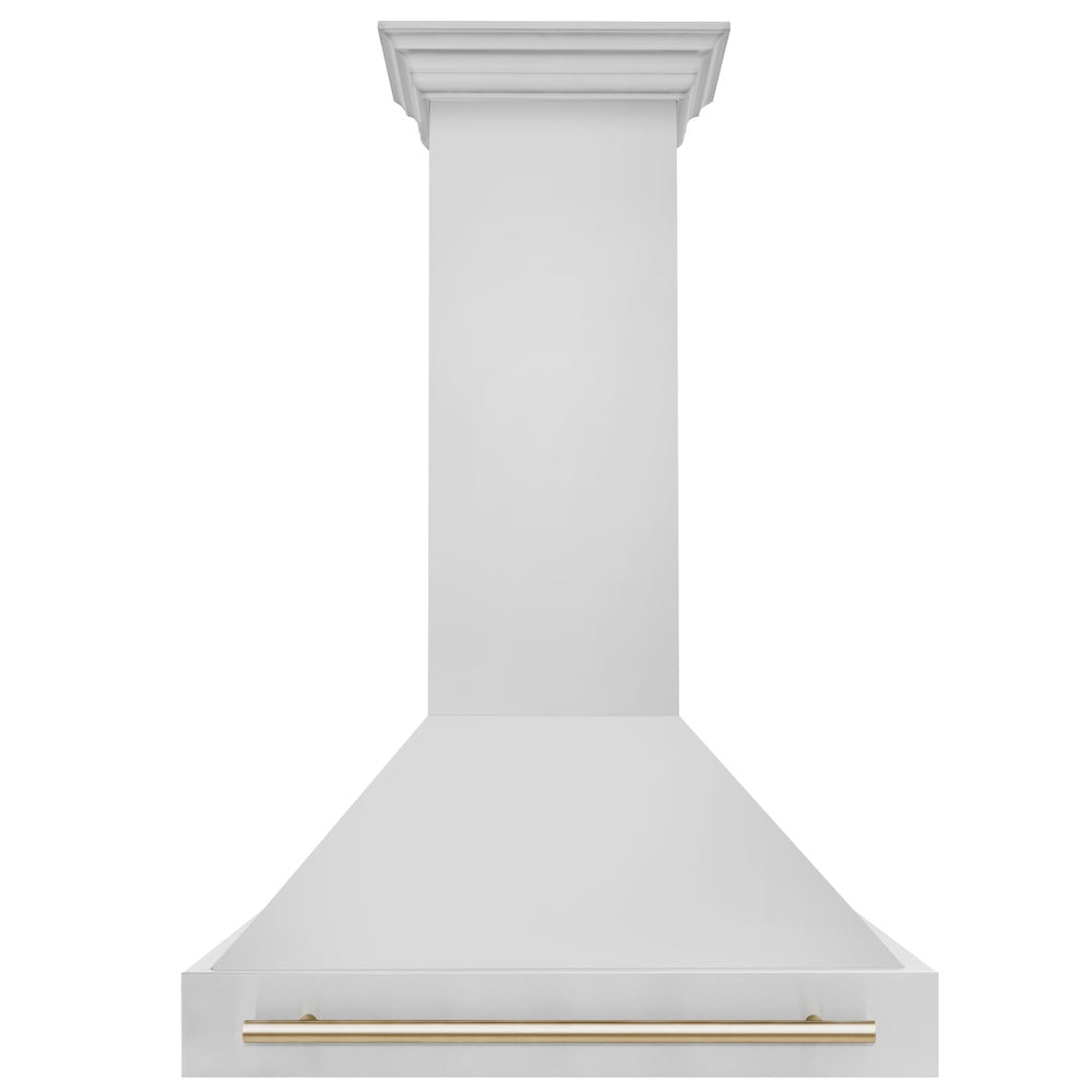 ZLINE Autograph Edition 36 in. Stainless Steel Range Hood with Stainless Steel Shell and Polished Gold Handle (8654STZ-36-G)