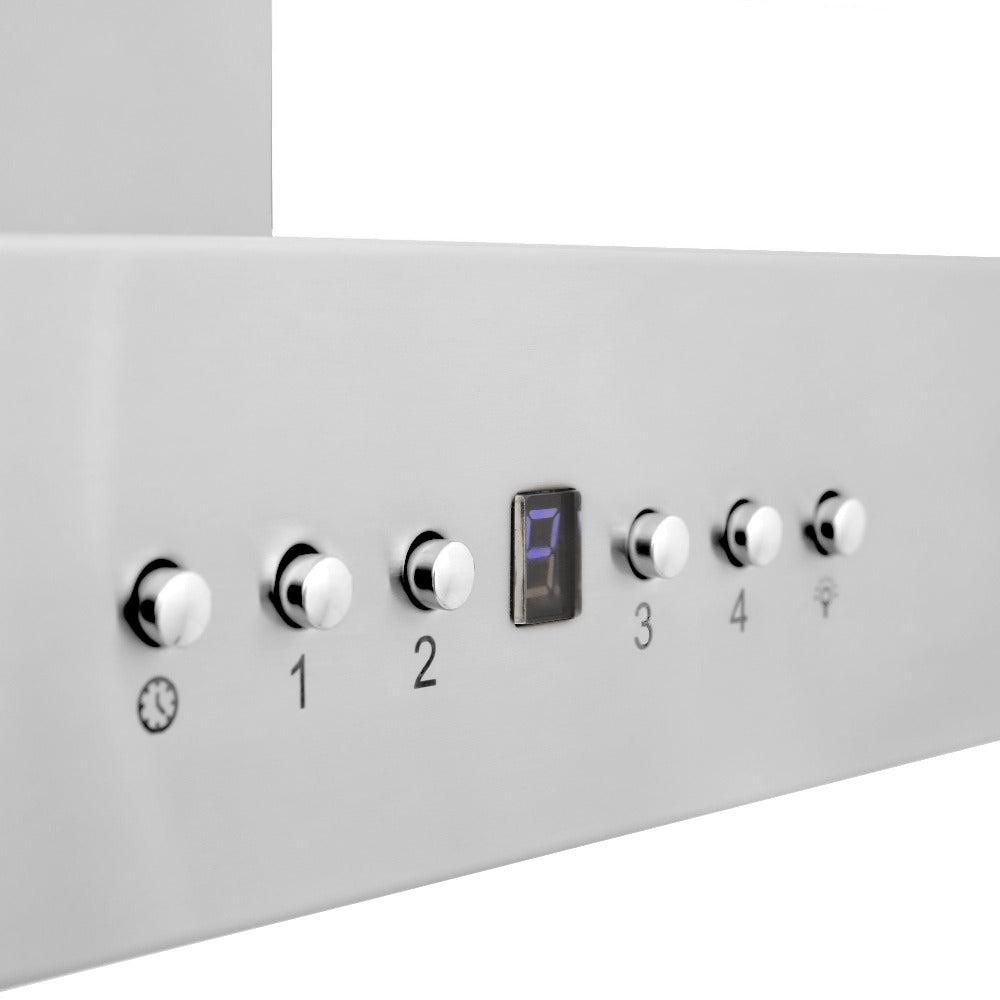 ZLINE 30 in. Convertible Vent Wall Mount Range Hood in Stainless Steel with Crown Molding (KECRN-30)