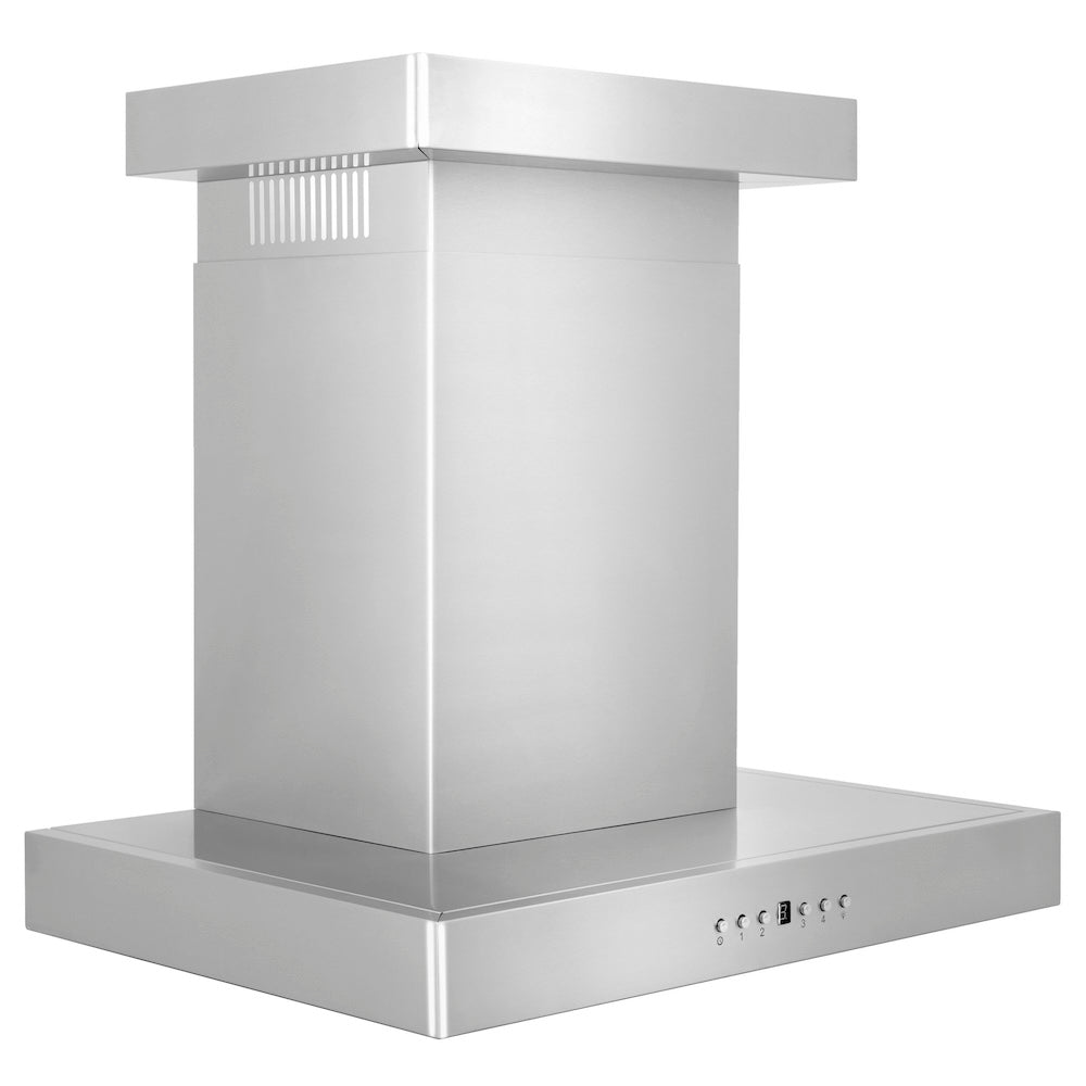 ZLINE 24 in. Convertible Vent Wall Mount Range Hood in Stainless Steel with Crown Molding (KECRN-24)