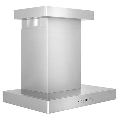 ZLINE 24 in. Convertible Vent Wall Mount Range Hood in Stainless Steel with Crown Molding (KECRN-24)