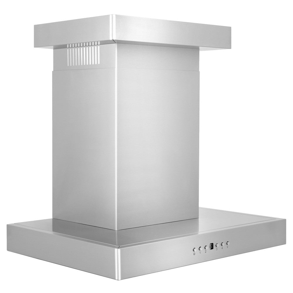 ZLINE 30 in. Convertible Vent Wall Mount Range Hood in Stainless Steel with Crown Molding (KECRN-30)