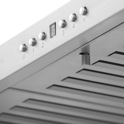 ZLINE 42 in. CrownSound™ Ducted Vent Wall Mount Range Hood in Stainless Steel with Built-in Bluetooth Speakers (KBCRN-BT-42)