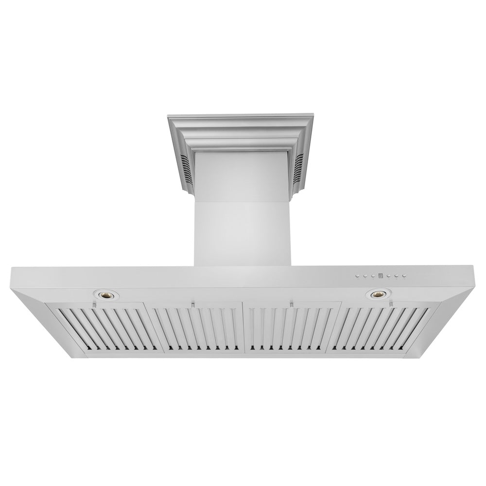 ZLINE 48 in. CrownSound™ Ducted Vent Wall Mount Range Hood in Stainless Steel with Built-in Bluetooth Speakers (KECRN-BT-48)