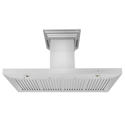 ZLINE 48 in. CrownSound™ Ducted Vent Wall Mount Range Hood in Stainless Steel with Built-in Bluetooth Speakers (KECRN-BT-48)