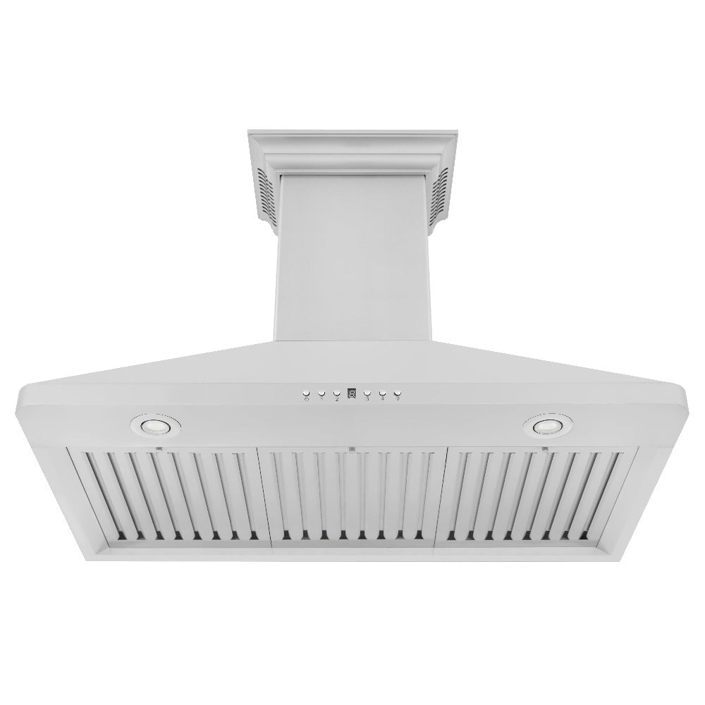 ZLINE 30 in. CrownSound™ Ducted Vent Wall Mount Range Hood in Stainless Steel with Built-in Bluetooth Speakers (KF1CRN-BT-30)