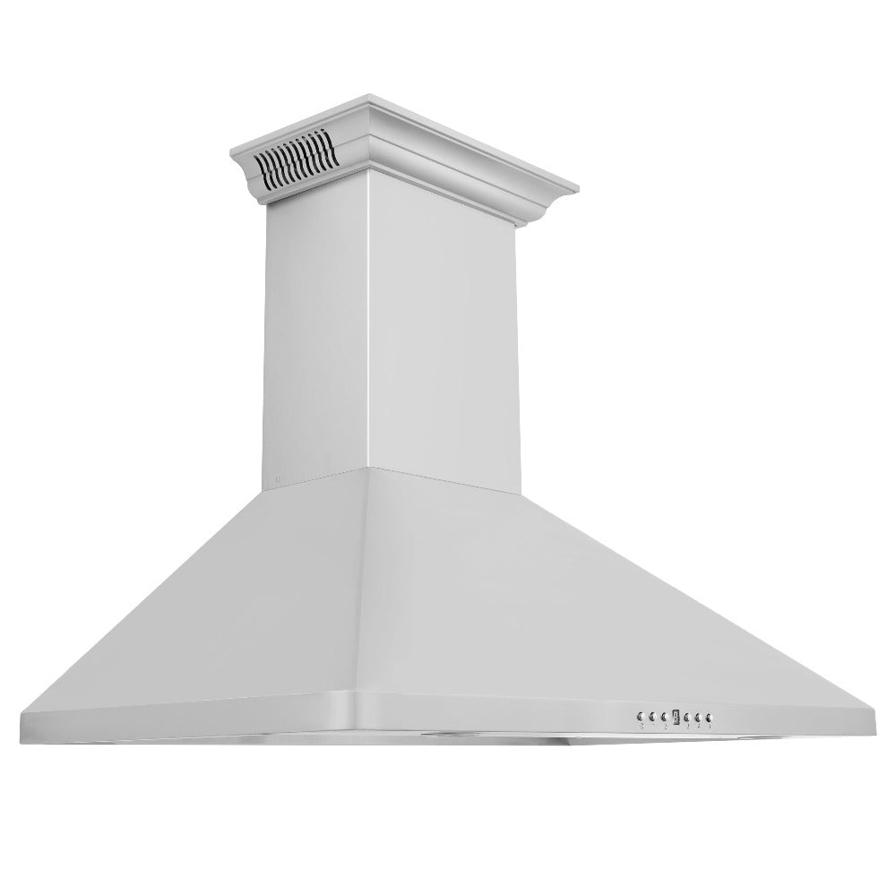 ZLINE 36 in. CrownSound™ Ducted Vent Wall Mount Range Hood in Stainless Steel with Built-in Bluetooth Speakers (KF1CRN-BT-36)