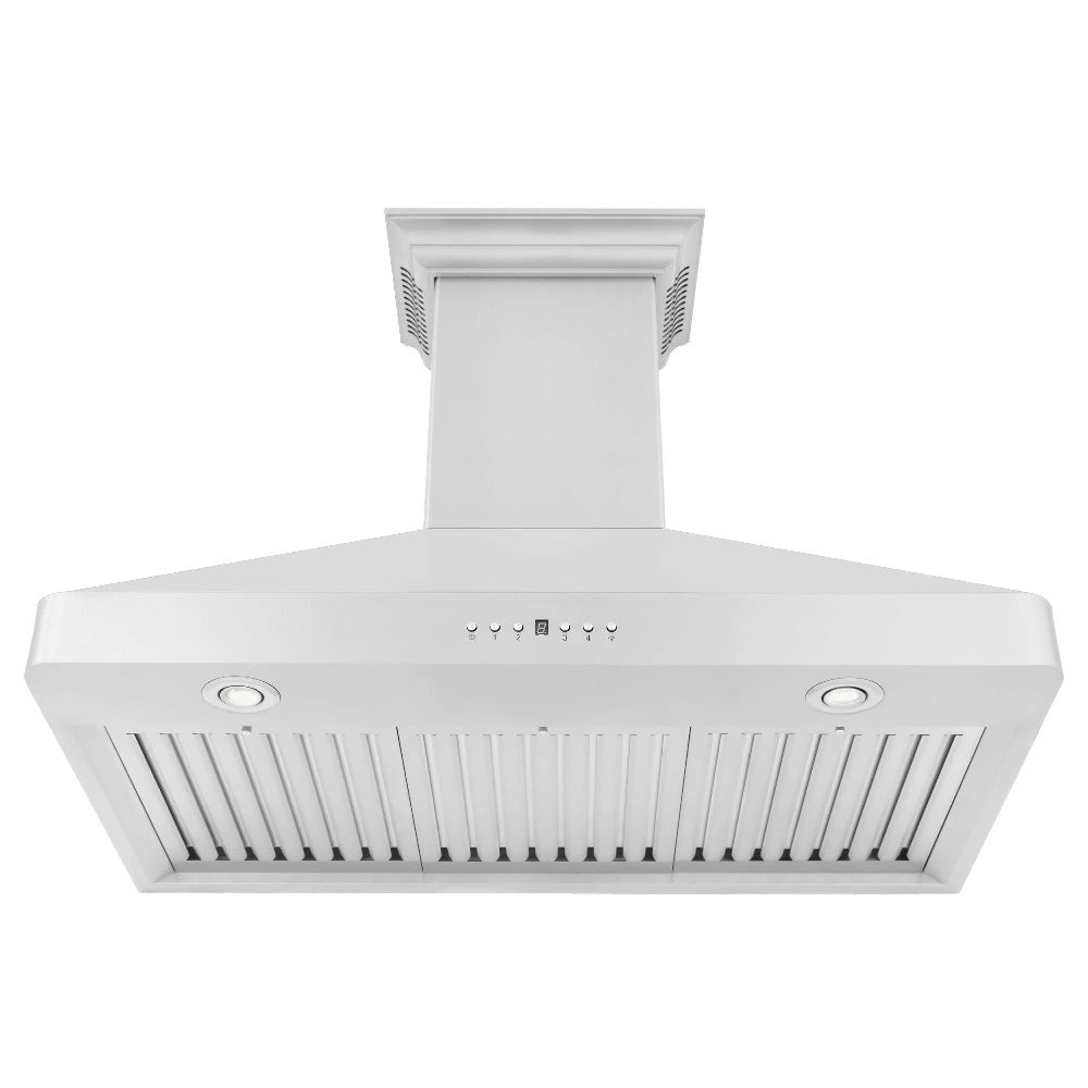 ZLINE 30 in. CrownSound™ Ducted Vent Wall Mount Range Hood in Stainless Steel with Built-in Bluetooth Speakers (KF2CRN-BT-30)