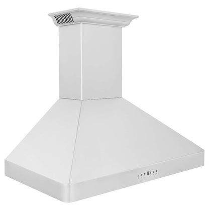 ZLINE 36 in. CrownSound™ Ducted Vent Wall Mount Range Hood in Stainless Steel with Built-in Bluetooth Speakers (KF2CRN-BT-36)
