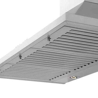 ZLINE 36 in. CrownSound™ Ducted Vent Wall Mount Range Hood in Stainless Steel with Built-in Bluetooth Speakers (KL2CRN-BT-36)