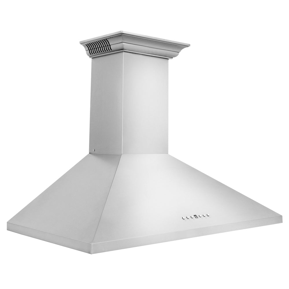 ZLINE 36 in. CrownSound™ Ducted Vent Wall Mount Range Hood in Stainless Steel with Built-in Bluetooth Speakers (KL2CRN-BT-36)