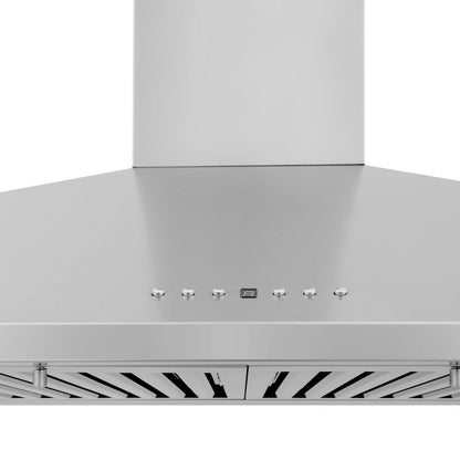ZLINE 48 in. CrownSound™ Ducted Vent Wall Mount Range Hood in Stainless Steel with Built-in Bluetooth Speakers (KL2CRN-BT-48)