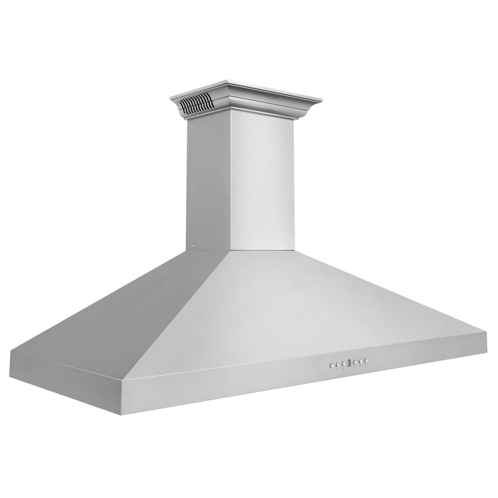 ZLINE 48 in. CrownSound™ Ducted Vent Wall Mount Range Hood in Stainless Steel with Built-in Bluetooth Speakers (KL3CRN-BT-48)