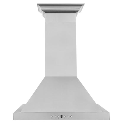 ZLINE 24 in. Convertible Vent Wall Mount Range Hood in Stainless Steel with Crown Molding (KBCRN-24)