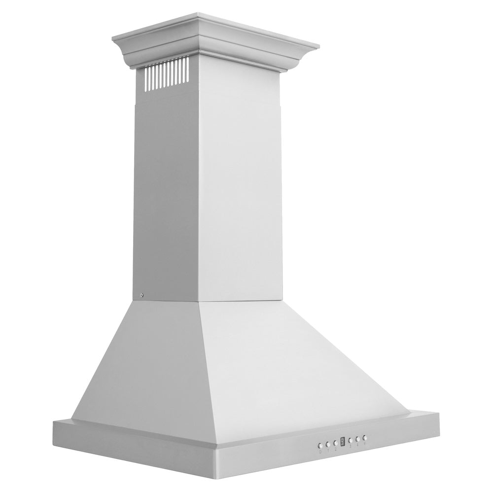 ZLINE 24 in. Convertible Vent Wall Mount Range Hood in Stainless Steel with Crown Molding (KBCRN-24)