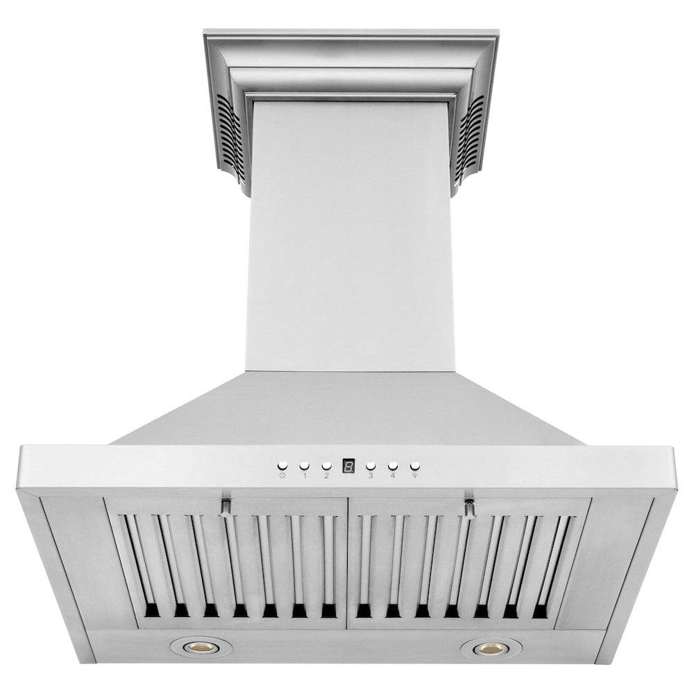 ZLINE 24 in. CrownSound™ Ducted Vent Wall Mount Range Hood in Stainless Steel with Built-in Bluetooth Speakers (KBCRN-BT-24)