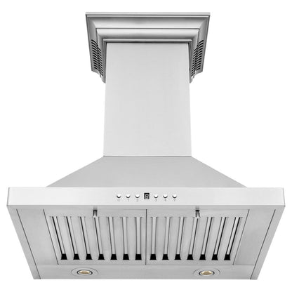 ZLINE 24 in. CrownSound™ Ducted Vent Wall Mount Range Hood in Stainless Steel with Built-in Bluetooth Speakers (KBCRN-BT-24)