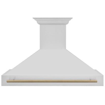 ZLINE Autograph Edition 48 in. Stainless Steel Range Hood with Stainless Steel Shell and Champagne Bronze Handle (8654STZ-48-CB)