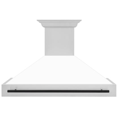 ZLINE Autograph Edition 48 in. Stainless Steel Range Hood with White Matte Shell and Matte Black Handle (8654STZ-WM48-MB)