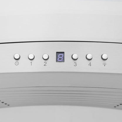 ZLINE 48 in. CrownSound™ Ducted Vent Wall Mount Range Hood in Stainless Steel and Glass with Built-in Bluetooth Speakers (KN4CRN-BT-48)