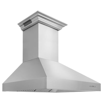 ZLINE 60 in. CrownSound™ Ducted Vent Professional Wall Mount Range Hood in Stainless Steel with Built-in Bluetooth Speakers (697CRN-BT-60)