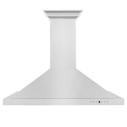 ZLINE 36 in. Convertible Vent Wall Mount Range Hood in Stainless Steel with Crown Molding (KBCRN-36)