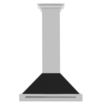 ZLINE 30 in. Convertible Stainless Steel Range Hood with Black Matte Shell and Stainless Steel Handle (KB4STX-BLM-30)