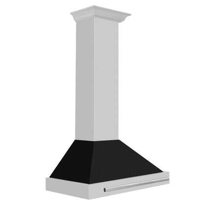 ZLINE 30 in. Convertible Stainless Steel Range Hood with Black Matte Shell and Stainless Steel Handle (KB4STX-BLM-30)