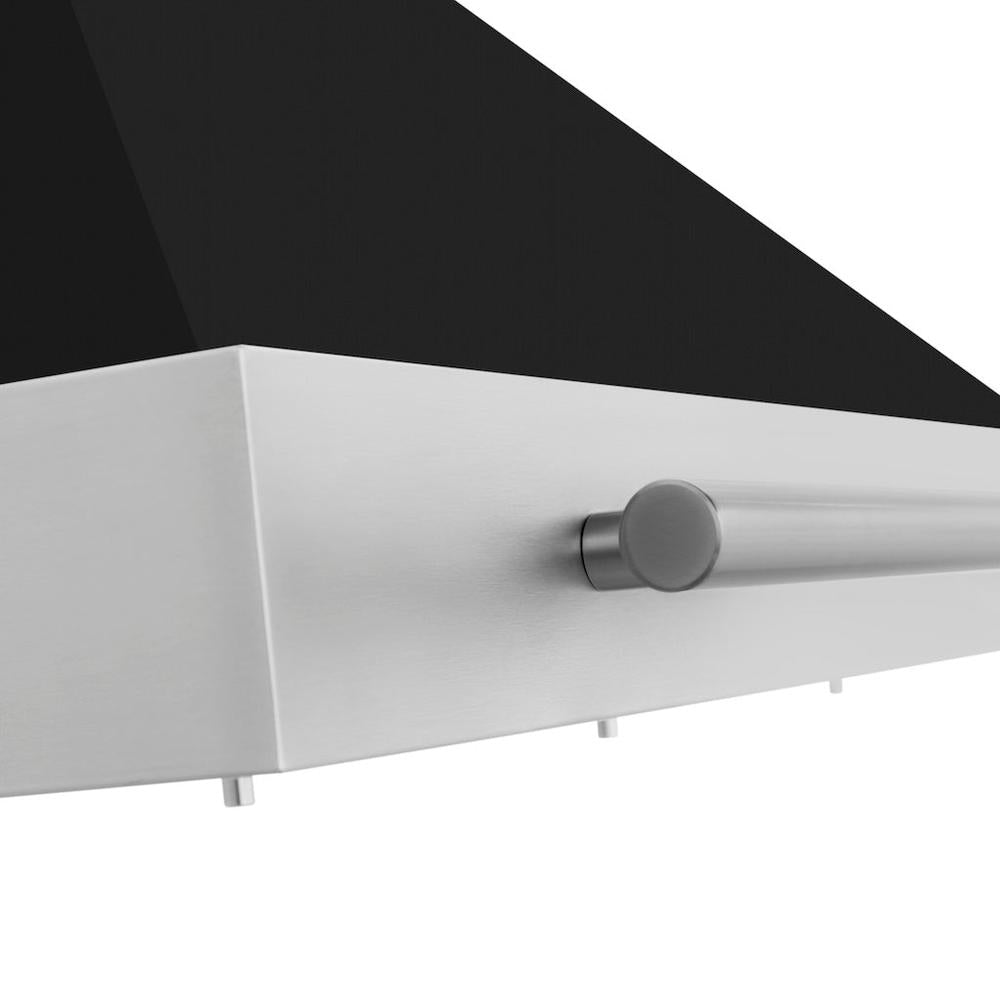ZLINE 36 in. Convertible Stainless Steel Range Hood with Black Matte Shell and Stainless Steel Handle (KB4STX-BLM-36)