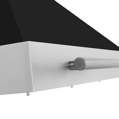 ZLINE 36 in. Convertible Stainless Steel Range Hood with Black Matte Shell and Stainless Steel Handle (KB4STX-BLM-36)