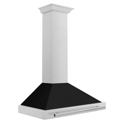 ZLINE 36 in. Convertible Stainless Steel Range Hood with Black Matte Shell and Stainless Steel Handle (KB4STX-BLM-36)