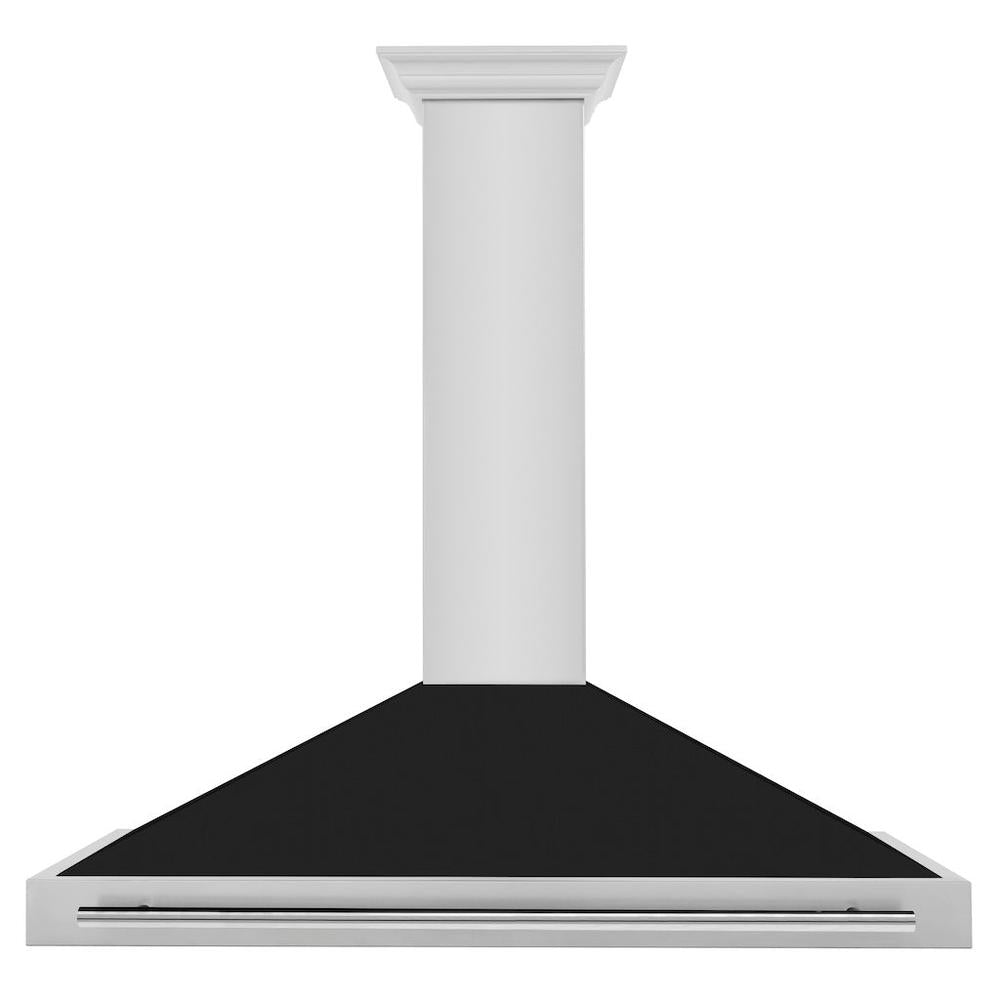 ZLINE 48 in. Convertible Stainless Steel Range Hood with Black Matte Shell and Stainless Steel Handle (KB4STX-BLM-48)
